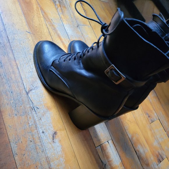 L'Intervalle Black Leather Lace-Up Boots - Picture 8 of 8